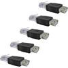 iYueMps Adattatore da USB a Ethernet 5 pezzi da USB a RJ45 USB 2.0 femmina a RJ45 8P8C maschio Adattatore di rete da 10 MB / 100 MB per Ethernet, router, fotocamera con funzione di rete