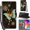 Haninsuze Cover per Samsung Galaxy A70 Custodia Cover Pelle Libro Portafoglio con Porta Carte Magnetica Protezione Antiurto Cuoio Flip Case Custodia Cover per Samsung A70, farfalla verde