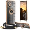 Yutwo Cover per Samsung A52S 5G con Cordino, Custodia per Samsung A52 con Tracolla, Antiurto Case 360° Metallo Ring Kickstand Per Auto, Cover Per Samsung Galaxy A52 4G/5G/A52S 5G con Cordino -Nero