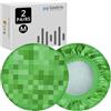 Geekria2Paia Cuffie in Tessuto Flex Copri Orecchie/Protezioni Sanitarie Lavabili ed Estensibili perCuscinetti Auricolari per Cuffie Over-Ear,Copertura Antisudore per Palestra,Giochi(MC Grass/Taglia M)