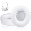 Link Dream Cuscinetti Auricolari di Ricambio per Beats Solo 2 & Solo 3, Cuscinetti per Cuffie in Pelle Proteica/Memory Foam/Nastro Adesivo Forte, Copri Cuscinetto Cuffie per Beats Solo (Bianco)