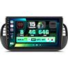 SIXWIN 8 Core 4+64G Android 15 Autoradio per FIAT 500 2007-2015 con CarPlay/Android Auto/DSP, 9 Pollice HD Navigatore GPS WiFi Bluetooth 5.0 USB FM RDS Radio Mirror Link +32 Band EQ(Nero)