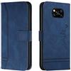 QIWEIQING Compatibili con Custodia Xiaomi Poco X3 NFC, Cover Xiaomi Poco X3 Pro, Flip Custodia Portafoglio Libro Pelle PU con Porta Carte e Funzione Supporto per Xiaomi Poco X3 NFC Blue HX