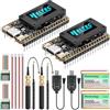 Meshnology Confezione da 2 schede di sviluppo ESP32 LoRa V4 + modulo GNSS L76 + batteria da 3000 mAh, aggiornata ESP32-S3 SX1262 LoRa WiFi Bluetooth 2 MB PSRAM 16 MB Flash 915 MHz Antenna Supporto GPS e solare