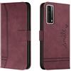 Bravoday Cover per Huawei P Smart 2021 / Y7A 2020, Flip Custodia in Pelle PU Portafoglio Custodia per Huawei Enjoy 20 SE/Honor 10X Lite, con Slot per Schede, Vino Rosso