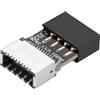 CERRXIAN Adattatore interno USB 2.0 a 9 pin a tipo E, adattatore di estensione dell'intestazione della scheda madre USB 3.1 tipo E femmina a USB 2.0 9 pin femmina