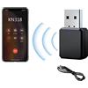 CJBIN Adattatore Bluetooth USB, ricevitore Bluetooth 5.1 con cavo audio da 3.5 mm, mini adattatore audio portatile, ricevitore audio AUX/USB, doppia uscita, microfono integrato, cuffie, TV/Auto