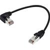 QIANRENON 90°angolo RJ50 10P10C Ethernet Cavo 10P10C maschio a ad angolo retto maschio comunicazione cavo,Cat5E,schermatura,connessioni microfoniche per dati e radio mobili, 30 cm/11.8 in (left)