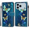 KENHONER Cover Compatibile con iPhone 17 Pro Max, Premium Pelle PU Portafoglio Flip Libro Custodia per iPhone 17 Pro Max [Protezione Completa] - Farfalla