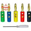 Aiqeer 25 Pezzi 4 mm Banana Spina Connettore, Placcato Oro Banana Spina per Cavo Audio Altoparlante (Rosso, Giallo, Blu, Verde, Nero)