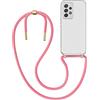 MyGadget Cover per Samsung Galaxy A53 5G - Custodia con Corda - Case con Cordino Trasparente Antiurto con Laccio | Tracolla - Practical Stylish - Rosa