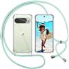 ISOI Cover con Cordino per Google Pixel 10 Pro XL, Custodia Trasparente con Collana Tracolla Laccio Collo Ultra Sottile Morbido TPU Silicone Antiurto AntiGraffio Case, Verde