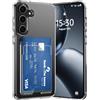 DEVASO Cover per Samsung Galaxy S25 Plus Custodia Trasparente con Porta Carte，Portafoglio Custodia Protettiva in Silicone Sottile Morbido TPU Anti-Graffio Tasche Case per 3 Carte