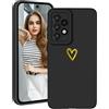 Demnkun Cover per Samsung Galaxy A52 4G / A52 5G / A52s 5G Case, Cover Samsung A52 4G / A52 5G / A52s 5G Morbida e Sottile con Protezione Della Fotocamera,Custodia Antiurto con Motivo Cuore Love Nero