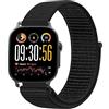 GIOPUEY Nylon Cinturini Compatibile con Realme Watch 5, Traspirante Sport Loop Cinturino in Morbido Nylon Intrecciato, Donne Uomo - Black