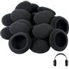 YiliYa 20 Pezzi Cuscinetti Auricolari per Cuffie 55 mm Cuscinetti Auricolari di Ricambio Schiuma Paraorecchie Cuscinetti Auricolari di Ricambio Neri per Cuffie Audio