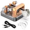 Putikeeg Pulsante CW Morse, Telegrafen per Radio Amatoriale, Macchina Codice Morse, Tastiera Telegramma, Trasmettitore, Tasti Doppia Leva (Grigio-Oro)