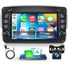 VECHTEL Autoradio 2G+64G Android 15 per Mercedes Benz C CLK G Classe W203 W209 W463 Viano Vito W639, 7 HD Schermo Tactile co Carplay Android Auto senza Fili GPS Wi-Fi USB Bluetooth FM RDS Retrocamera