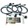 ROSE RAIN Scheda SAS HBA compatibile con LSI 9305-16i IT Mode PCIe SATA, scheda di espansione 16 porte 12Gbps PCIe 3.0 x8, controller HBA con 4× SFF-8643 a 4× cavi SATA, per NAS ZFS TrueNAS unRAID