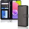 TECHGEAR Custodia in Pelle RedMi A1, Cover Libro Protettiva con Slot per Schede, Supporto e Cinturino da Polso - Pelle Sintetica per Xiaomi RedMi A1 Cover Portafoglio (Nero)