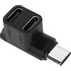 QIANRENON 1 in 2 USB C 3.1 90° Angolo Adattatore 10Gbps USB 3.1 Type C Maschio a USB C3.1 e USB C2.0 Doppi Femmina Connettori,Supporto 4k@60HZ HD 100W, per Smartphone Laptop Tablet Steam Deck