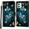 Haninsuze Cover per Motorola Moto G54 5G, Custodia Interno TPU Antiurto Portafoglio con Disegni [schede Fessura] [Supporto Stand] Cover Libro in PU Pelle (farfalla)