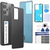 RongZy Coperchio Batteria per Xiaomi Redmi Note 12 Pro 5G Coperchio Posteriore per Redmi Note 12 Pro 5G Cover Batteria per Telefono Sostituzione Copribatteria(Nero)