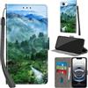 PHINIENLAND Cover per iPhone 16e / 17e Case PU Pelle Custodia [Kickstand] [Chiusura magnetica] [Slot per Schede], Portafoglio Flip Custodia per iPhone 17e,Foresta