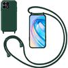 GoodcAcy Cover con Collana per Honor X8a 6.7, Custodia Silicone Liquido con Cordino, Regolabile Collana Case con Laccio Tracolla, Verde