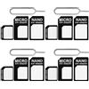 WOLMIK 4 in 1 Nano SIM Card, 4 set di adattatori per schede SIM, set di adattatori SIM con pin di espulsione SIM, compatibile con telefono cellulare