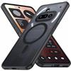 FNDMIL [NO.1 Magnetico Cover per Nothing Phone 3a con Mag-Safe [Traslucido Opaco] [Anti-Impronta] [Protezione Militare Antiurto] Rigida con Morbida in Silicone Custodia per Nothing Phone 3a Case Nero