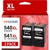 INKCLOUD 540XL 541XL Multipack, PG-540XL CL-541XL Cartucce di ricambio per Canon 540 541 XL Set per Canon TS5150 TS5100 TS5151 MG3600 MG3650s MG4200 MX475 (1Nero + 1)