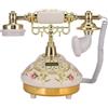 Dpofirs Telefono fisso antico con filo in stile europeo per case, telefono vintage retrò multifunzionale in ceramica rosa con base rotonda per la decorazione, ID chiamante