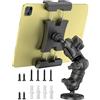 OHLPRO Porta Tablet da Auto, Supporto Tablet Auto Braccio Regolabile Girevole a 360° Base Forata + Morsetti Metallici, Supporto per iPad da 5 a 13 Tablet Telefono per Scrivanie Muro Camion