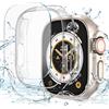 Misxi [2+2 Pezzi Cover per Apple Watch Ultra 3 /Ultra 2 /Ultra 49mm, Pellicola PC + Protezione Schermo [con Kit Allineamento Automatico], Vetro Antigraffio per iWatch, 1 Luce Stellare + 1 Trasparente