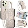 Fertuo Cover per Xiaomi Redmi Note 14 5G / POCO M7 Pro, Fiori Custodia a Libro Portafoglio Antiurto in Pelle PU Flip Case Interna Silicone con Porta Carte, Chiusura Magnetica e Cinturino, Bianco