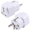 Fyearfly Convertitore da Ue A US/UK/AU Steckdosen, Adattatore per Presa di Corrente da Viaggio Ca da 250 V 2500 W, Adattatore per Convertitore di Spina/Presa Universale di Ricarica per Paesi Europei (Bianco)