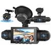 Podofo 4K +1080P dash cam a specchio con touch screen da 3'', telecamera per retromarcia per auto, doppio obiettivo per visione notturna grandangolare FHD 170°, registrazione in loop, sensore G