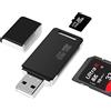 AIYEEN Lettore di Schede SD, AIYEEN Adattatore USB2.0 OTG 2 in 1 per Schede di Memoria con Cordino per TF, SD, SDHC, SDXC Memory Card