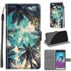 TOMYOU Cover per Samsung Galaxy J3 2016, albero di cocco | Antiurto Protettiva Portafoglio, Slot per Schede, Magnetica, Custodia in Pelle PU, Libro Flip,Funzione Stand