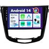 BXLIYER SXAUTO Android 14 IPS Autoradio Per Nissan X-Trail Qashqai J11 Rouge(2014-2018) - 4G+64G - Senza fili Carplay & Android Auto - LED Camera + MIC - DAB Fast-boot Volante 360-CAM DS - 2 Din 10.1 Pollici