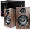 UCINNOVATE Bookshelf Speakers Set di 2 altoparlanti Bluetooth HiFi, altoparlante da scaffale, sistema di altoparlanti attivi, monitor da studio (2 x 35 Watt)