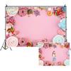 SDOTPMT 5x3ft Candy Polyester Backdrop per Bambini Festa di Compleanno Doccia Del Bambino Sfondo Dolce Rosa Parete Lollipop Torta Torta Banner Photo Studio Props