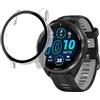 PHONILLICO Cover compatibile per Garmin Forerunner 965 - Protezione rigida Custodia trasparente Vetro temperato smartwatch