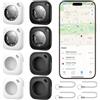 C2G 4 Pezzi Smart Tracker Tag, Bluetooth Localizzatore GPS Compatibile con Apple Dov'è (solo iOS), IP6X Impermeabile, Batteria Sostituibile,Trova Oggetti per Chiavi/Bagagli/Valigie/Animale Domestico