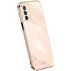 RankOne La Custodia del Telefono è Adatta per OPPO A74 (4G) (6.43 Inches), Case per Cellulare in Silicone con Telaio Galvanico - Rosa