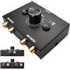 Leikurvo RCA Stereo Audio Switch 2(1)-IN-1(2)-OUT: R/L Selector con controllo volume, bidirezionale Aux Sound Splitter per CD Player, Computer e Altoparlante