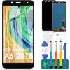 SRJTEK Kit di montaggio in vetro per Samsung Galaxy A6 2018 A600 A600F/DS A600FN A600G/DS A600FN/DS LCD Screen Digitizer Glass Assembly Kits?Pellicola temperata, colla e strumenti, nero
