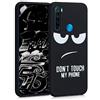 kwmobile Cover Compatibile con Xiaomi Redmi Note 8 (2019/2021) - Custodia in Silicone TPU - Cover Protettiva Soft Case - Don't touch my phone bianco/nero
