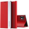 COQUE Custodia per cover Nothing phone 1,Custodia in pelle magnetica per smartphone ribaltabile sul lato destro,Cover per telefono in TPU antiurto per Nothing phone 1-Rosso